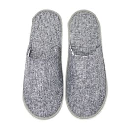 Disposable Slippers Comfortable Breathable SPA Anti-slip Hotel Home Travel Linen Slippers Hospitality Footwear Guest Shoes HY0460