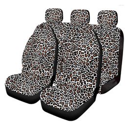 Car Seat Covers Leopard Design Printed Women's Front And Rear Row Universal Waterproof Cover 1/2/7PCs Fashion Protection Accessories