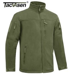 Mens Jackets TACVASEN Winter Tactical Fleece Jacket Mens Army Military Hunting Jacket Thermal Warm Security Full Zip Fishing Work Coats Outer 220908