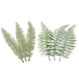 Faux Floral Greenery 5pcs22cm green plastic artificial leaves wedding holiday party decoration accessories beautiful DIY scrapbook craft supplies J220906