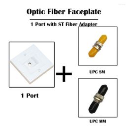 Fiber Optic Equipment 5 Pieces 1 Port ST Faceplate With Adapter FTTD FTTH Networking Ethernet UPC/APC Simplex