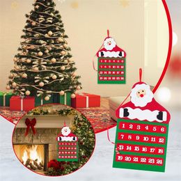 Other Event Party Supplies Christmas 24 Day Hanging Advent Calendar Red And White Santa Claus Design Nonwoven Xmas Countdown Decoration #t2g 220908