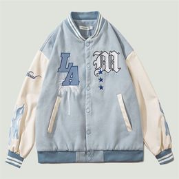 Mens Jackets Hip Hop Furry Bee Letters Embroidery Baseball Jacket Mens Streewear Harajuku Casual Loose Bomber Varsity Jackets Unisex Fashion 220908