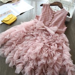 Girl's Dresses Lace Girls Princess Dress Fluffy Cake Smash Dresses Kids Christmas Party Costume Wedding Birthday Tutu Gown Children Clothing 220908