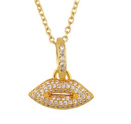 Jewellery Necklaces Pendants lips chain necklace Zirconia Jewellery Cubic Crystal Cz Fashion Charm ejs54