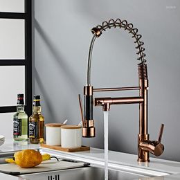 Kitchen Faucets Tuqiu Pull Out Faucet Rose Gold Sink Mixer Tap Vanity Water Rotating