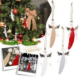 Other Event Party Supplies Painted Nordic Iron Angel Pendant Year Metal Christmas Ornaments Pendants Hanging Gifts Xmas Tree Decor Home Decoration #50g 220908