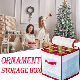 Gift Wrap Home Christmas Party Decorations Christmas Tree 64 Baubles Storage Box Happy Year Christmas Ornaments Organiser #t2g 220908