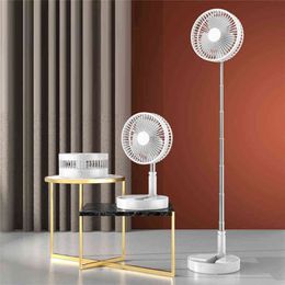 Electric Fans USB Rechargeable Folding Telescopic Floor Fan Mini Summer Mute Silent Student Desktop Table Fan for Office Bedroom Cooler T220907