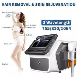 Clinic 810 nm diode laser hair removal permanent 3 Wavelength 755nm 810nm 1064nm skin rejuvenation painless equipment beauty machine with cooling system