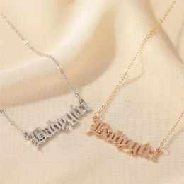 Pendant Necklaces BABY GIRL Letter For Women Teens Girls Wedding Party Daily Fashion Jewellery Trendy Gold Silver Chain Necklace