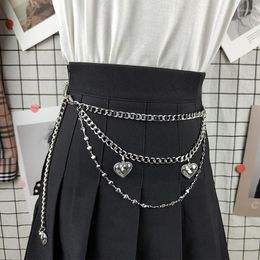 Belts Versatile Personality Simple Metal Love Waist Chain Fashion Design Sense Girl Body Silver