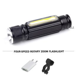 cree cobs Canada - Powerful Rechargeable Inside Battery Waterproof Flash Light Lamp 5000lm USB with Magnet COB CREE XM L T6 LED Torch203A