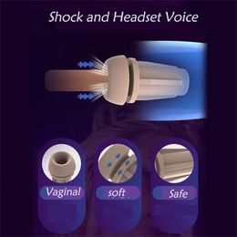 Sex toy Vibrator Toy Massager Silicone Portable Automatic Sucking Artificial Cunt Cup Penis Trainer Blowjob with Headset Voice for Man Toys NL6F