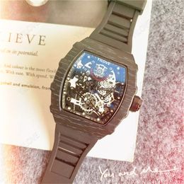 Famous Classic Designer 43mm Watch Rubber Silicone Band Mens Clock Quartz Imported Movement Fashion Day Date Stopwatch Waterproof Sports Style Wristwatches