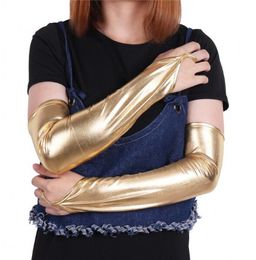 Ladies Catsuit Costumes Accessories Stretchy Fingerless Long Gloves for Party Costume Novelty Women Wetlook sexy Gloves