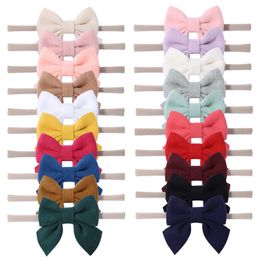 Baby Girls Hair Accessories Elastic Bow Headband Soft Cotton Solid Color Fashion Princess Bowknot Hair Band Newborn Toddler Kids Headwear 20220908 E3