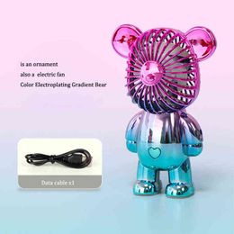 Electric Fans Mini Portable Fan USB Rechargeable Cooling Handheld Fan Three Speed Adjust Ventilador Violent Bear Electric Fan T220907