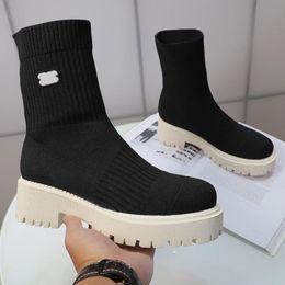 Explosive new boots socks shoes super beautiful legs show high temperament on the fashion atmosphere simple and versatile famous luxury designer booties