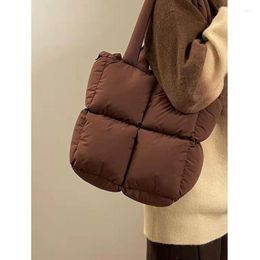 Evening Bags Niche Design Cube Tote Bag Puffs Soft Cotton Filled Pillow Handbag Underarm Women Shoulder 01-SB-fkttpf