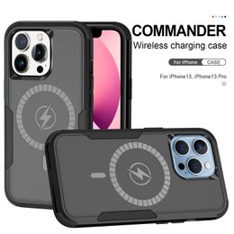 Magnetic Cases Support Magsafe Wireless Charging Military Grade Heavy Duty Full Body Protection Shockproof For iPhone 14 13 Pro Max