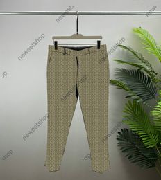2022 Western clothing designer mens pants trousers Blazers autumn luxury slim fit casual grid geometry print Male dress suit