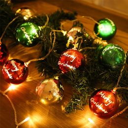 Party Decoration 17M 10LED Christmas Ball Ornaments Xmas Hanging Tree Balls for Wreath Supplies Wedding Party Decoration Year Gift 220908