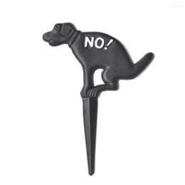 Garden Decorations No Pooping Sign Dog Ground Plug Inserted European Lawn Black American Grass 27x20x0.85cm Decoration Metal Puppy Decorated