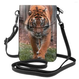 Evening Bags Tiger Walk Shoulder Bag Animal Office Leather Women Female Gifts Vintage Purse