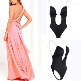 Women's Shapers Sexy Full Body Shaper Bra Women Deep V Convertible Thong Shapewear Backless Invisible Push Up Underwear Slimming