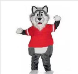 Discount factory sale adult woolly grey Wolf mascots Mascot Costumes ems