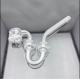 Glass Bowl Pipes Male Joint Colour Funnel Bowls Smoking Transparent ghost shaped glass pipe with big bubble