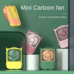 Electric Fans Little Devil Cute Small Handheld Fan Cartoon Student Dormitory USB Fan Portable Mini Rechargeable Mute Fan T220907