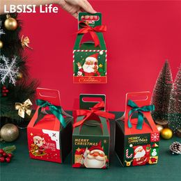 Gift Wrap LBSISI Life 12pcs Christmas Apple Boxes For Cookies Candy Chocolate Gift Packaging Xmas Year Party Decoration Kids Favours 220908