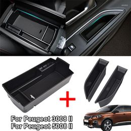 Car Organizer Armrest Box Storage For 3008 3008GT 5008 2022 Central Console Stowing Tidying