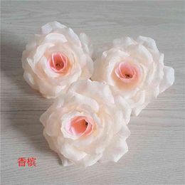 Faux Floral Greenery 5 pcsparties 10cm Artificial Roses Flower Head White Black Blue Gold Silver Fake Flowers Wedding Decoration DIY Valentine's Day gift J220906