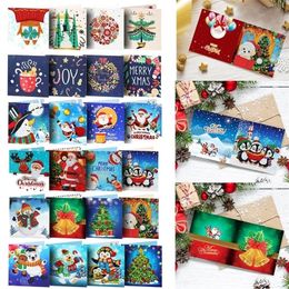 Greeting Cards 8Pcs set Christmas Decoration Card DIY Specialshaped Diamond Painting Greet Postcards Gift Navidad 220908