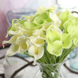 Faux Floral Greenery 32 cm PU Calla Real Touch Artificial Flowers Baby Shower Birthday Wedding House Garden Decoration DIY Bride Wreath Bouquet J220906