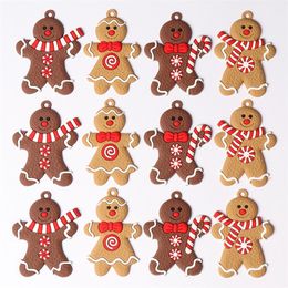 Other Event Party Supplies 12pcs Gingerbread Man Christmas Tree Ornaments Xmas Soft PVC Men Living Room Decorating Tools Festival Year Home Decoration 220908