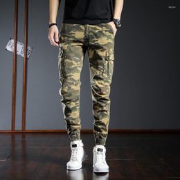 Men's Jeans Military Camouflage Fashion Men Big Pocket Elastic Casual Cargo Pants Streetwear Hip Hop Joggers Ankle Banded Trousers