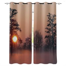 Curtain Misty Woods At Sunset Curtains For Bedroom Living Room Luxury European