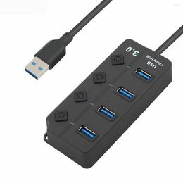 3.0 Hub Splitter Compact 5Gbp/S High Speed On/Off Switches Power Adapter 4-Port Hubs For PC Drop