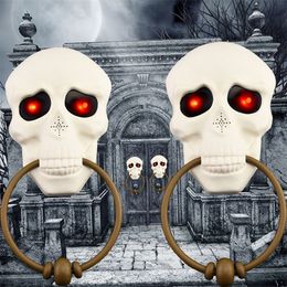 Halloween Toys Halloween Skull Design Scary Sound Doorbell Party Horror Props Door Rings Eye Luminous Door Bell Toy Home Decoration 220908