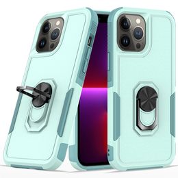 Phone Cases For Iphone 14 13 12 11 PLUS PRO XR XS MAX 6 7 8 PLUS With TPU&PC 2-Layer Full Coverage Drop Protection Rotating Ring and Kickstand Cover