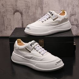 Spring Autumn Wedding Dress Party Shoes Fashion White Breathable Non-slip Casual Sneaker Round Toe Thick Bottom Business Driving Walking Loafers J117