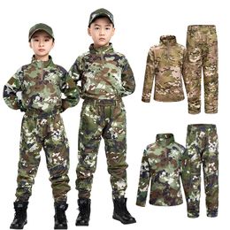 Shooting Shirt Pants Set Battle Dress Tactical BDU Combat Children Clothing Camouflage Kid Child Uniform NO05-030