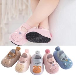 Cute Baby Socks With Rubber Soles Newborn Toddler Summer Autumn Floor Socks Shoes Cartoon Bear Anti Slip Soft Sole Sock