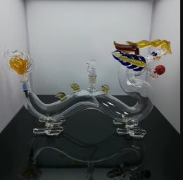 Glass Bowl Pipes Male Joint Colour Funnel Bowls Smoking Super dragon glass hookahs sell well in Europe and America