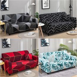 Chair Covers 1 2 3 4 Seater Geometry Sofa Cover Stretch Spandex L Shape Chaise Longue Couch Slipcovers Furniture Protector Case 220906