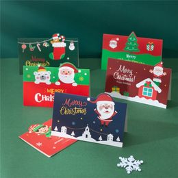 Other Event Party Supplies Cartoon Christmas Card Santa Claus Snowman Blessing Message Year Postcard Thank You Holiday With Envelope 220908